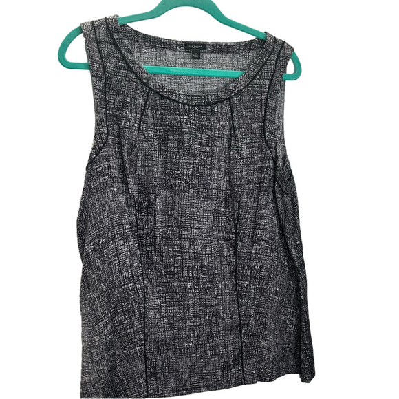 Silk Black & White Crew Neck Sleeveless Top XL - Picture 9 of 11